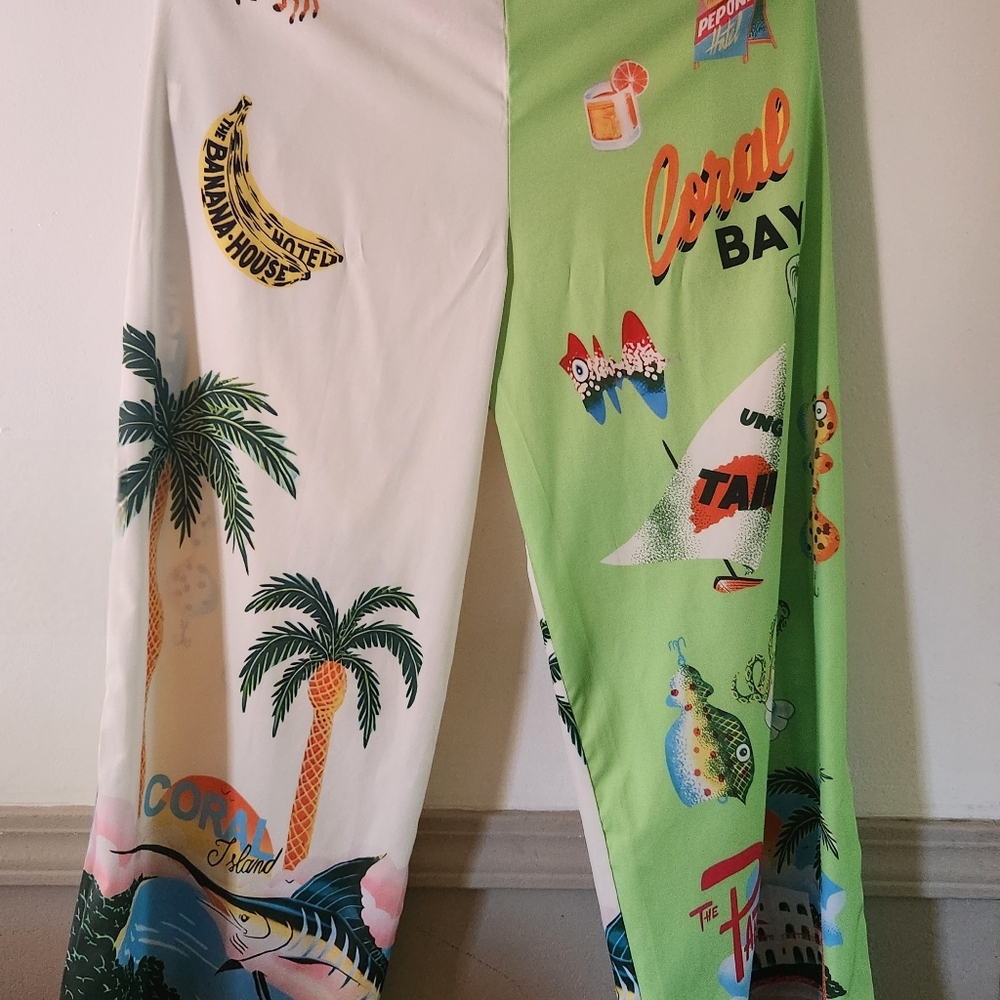 The Paradise Inn Printed Coral Bay Oversized Button Up Shirt And Pants - Picture 6 of 8